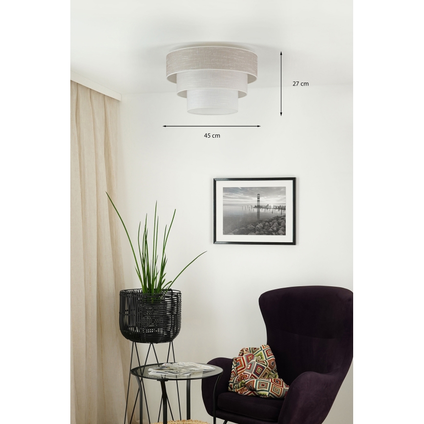 Brilagi - Plafonjera ALASKA LUNETA 1xE27/15W/230V pr. 45 cm sivo/kremasta