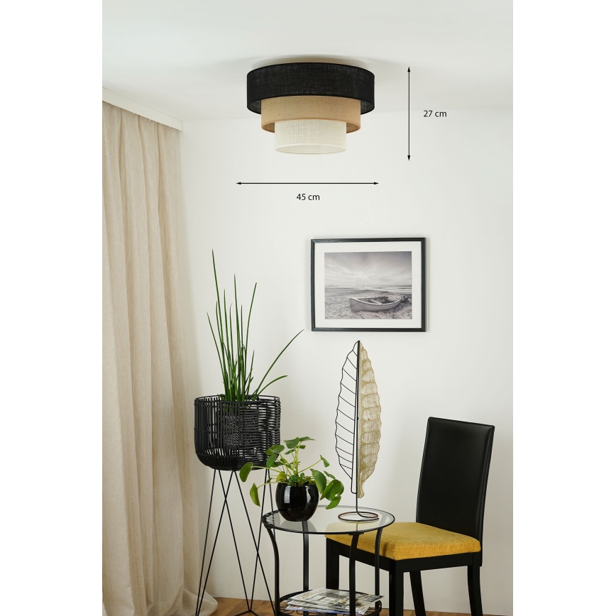 Brilagi - Plafonjera ASPEN LUNETA 1xE27/15W/230V pr. 45 cm crno/bež/kremasta