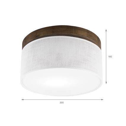 Brilagi - Plafonjera BELLADONNA 1xE27/15W/230V pr. 30 cm bela/hrast