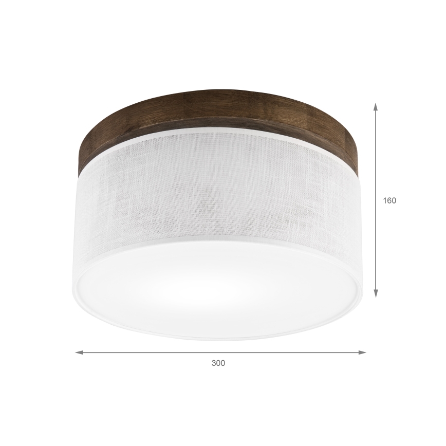 Brilagi - Plafonjera BELLADONNA 1xE27/15W/230V pr. 30 cm bela/hrast