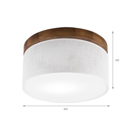 Brilagi - Plafonjera BELLADONNA 1xE27/15W/230V pr. 30 cm bela/hrast