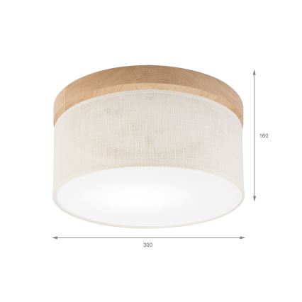 Brilagi - Plafonjera BELLADONNA 1xE27/15W/230V pr. 30 cm kremasta/hrast