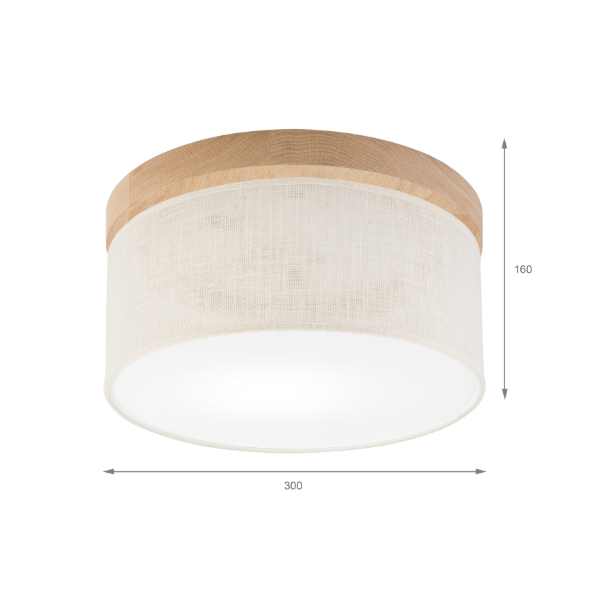 Brilagi - Plafonjera BELLADONNA 1xE27/15W/230V pr. 30 cm kremasta/hrast