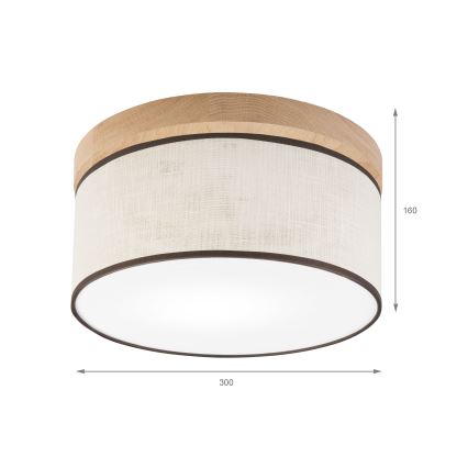 Brilagi - Plafonjera BELLADONNA 1xE27/15W/230V pr. 30 cm kremasta/hrast