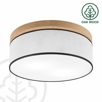 Brilagi - Plafonjera BELLADONNA 2xE27/15W/230V pr. 40 cm bela/hrast