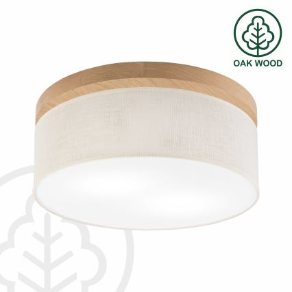 Brilagi - Plafonjera BELLADONNA 2xE27/15W/230V pr. 40 cm kremasta/hrast