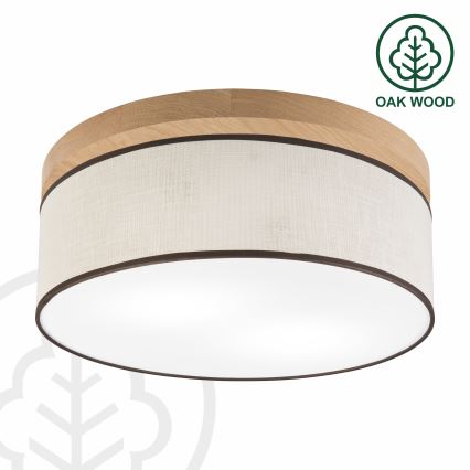 Brilagi - Plafonjera BELLADONNA 2xE27/15W/230V pr. 40 cm kremasta/hrast