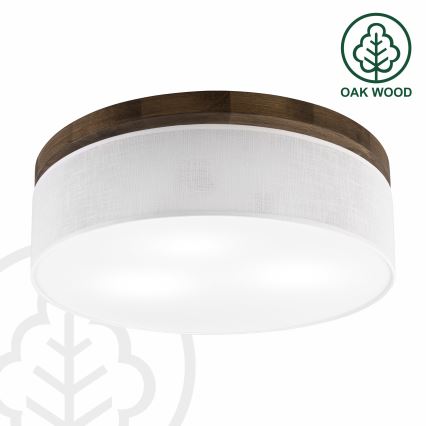 Brilagi - Plafonjera BELLADONNA 3xE27/15W/230V pr. 50 cm bela/hrast