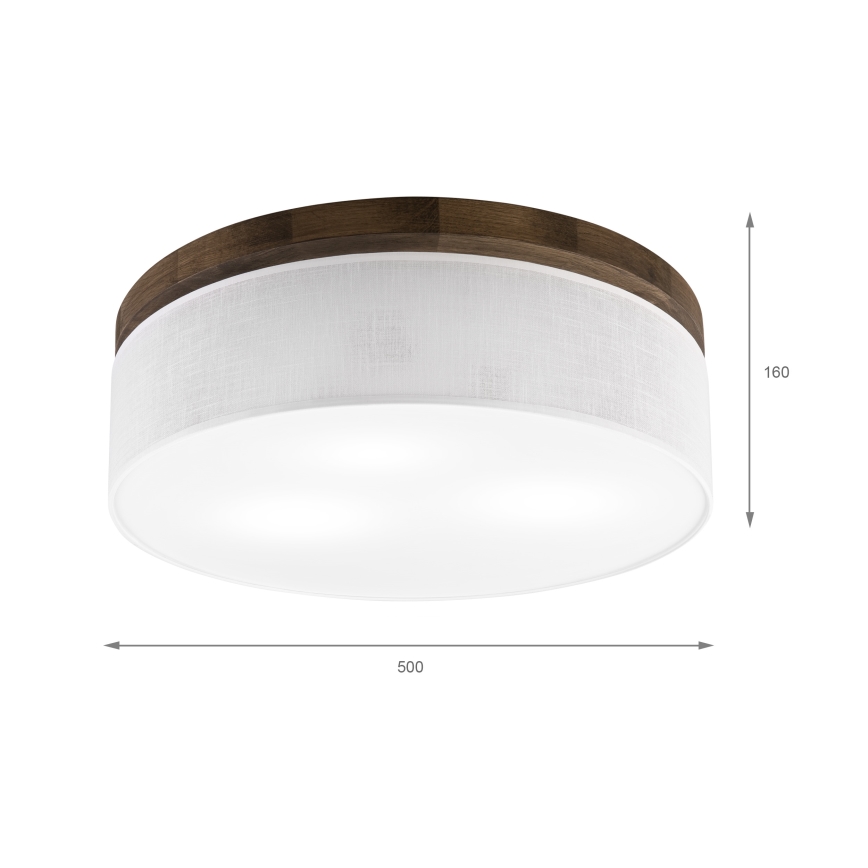 Brilagi - Plafonjera BELLADONNA 3xE27/15W/230V pr. 50 cm bela/hrast
