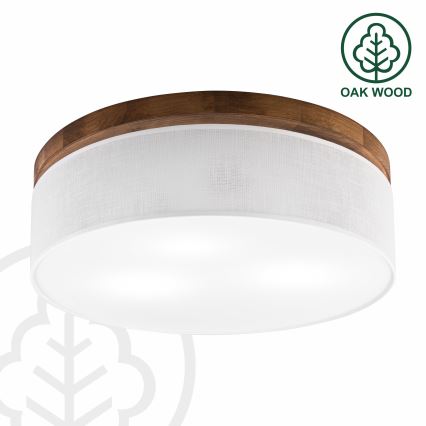 Brilagi - Plafonjera BELLADONNA 3xE27/15W/230V pr. 50 cm bela/hrast
