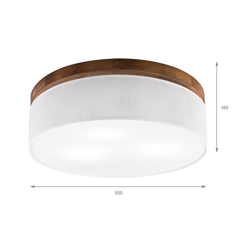Brilagi - Plafonjera BELLADONNA 3xE27/15W/230V pr. 50 cm bela/hrast