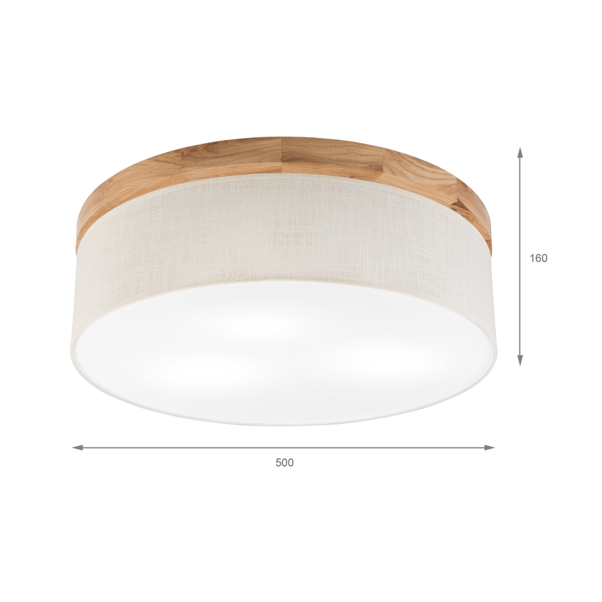 Brilagi - Plafonjera BELLADONNA 3xE27/15W/230V pr. 50 cm kremasta/hrast