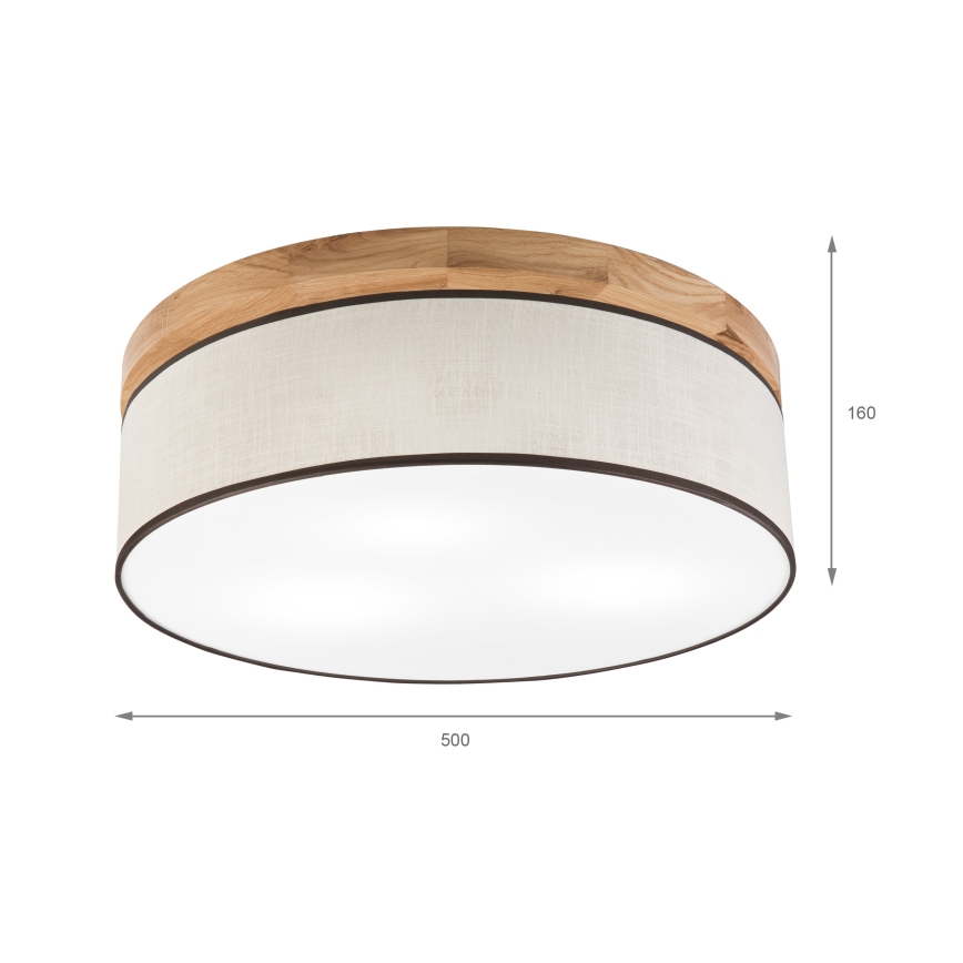 Brilagi - Plafonjera BELLADONNA 3xE27/15W/230V pr. 50 cm kremasta/hrast