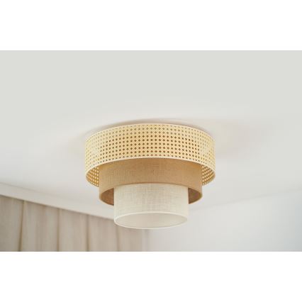 Brilagi - Plafonjera CEDAR LUNETA 1xE27/15W/230V pr. 45 cm bež/braon/kremasta