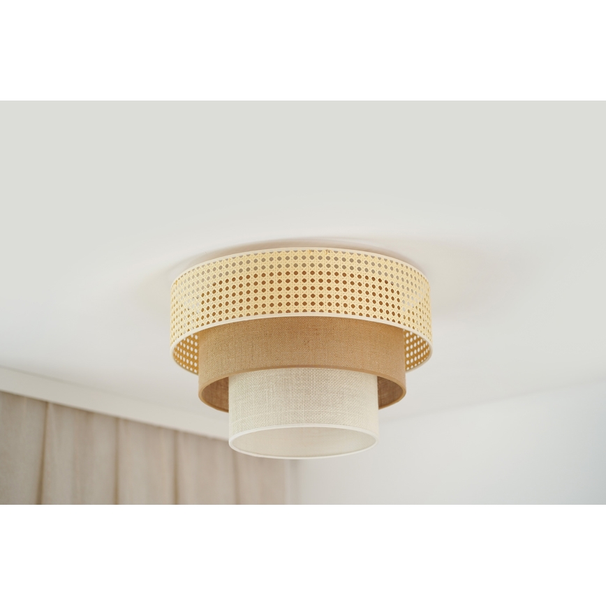 Brilagi - Plafonjera CEDAR LUNETA 1xE27/15W/230V pr. 45 cm bež/braon/kremasta