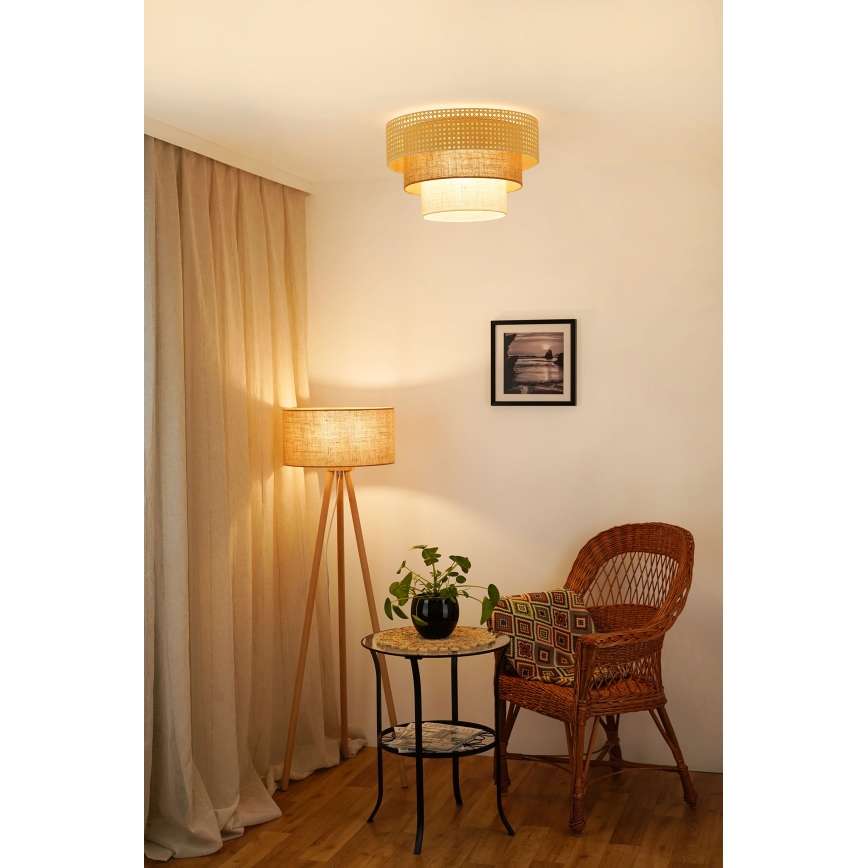 Brilagi - Plafonjera CEDAR LUNETA 1xE27/15W/230V pr. 45 cm bež/braon/kremasta