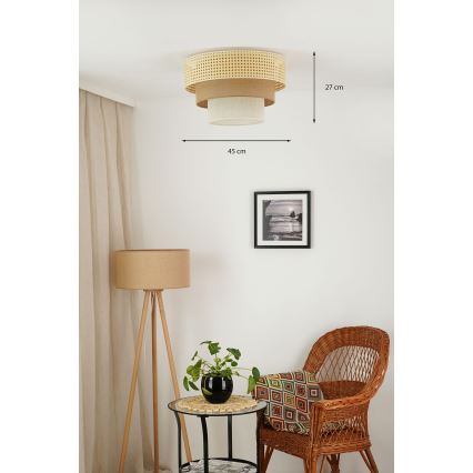 Brilagi - Plafonjera CEDAR LUNETA 1xE27/15W/230V pr. 45 cm bež/braon/kremasta