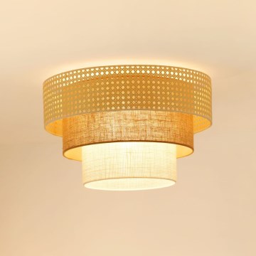 Brilagi - Plafonjera CEDAR LUNETA 1xE27/15W/230V pr. 45 cm bež/braon/kremasta