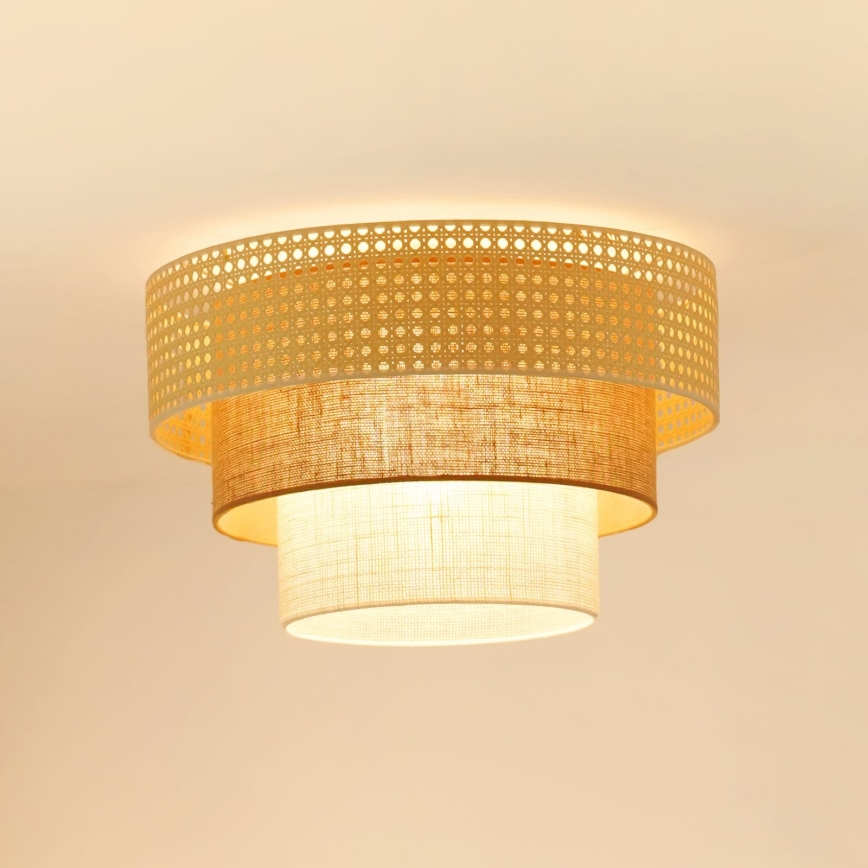 Brilagi - Plafonjera CEDAR LUNETA 1xE27/15W/230V pr. 45 cm bež/braon/kremasta