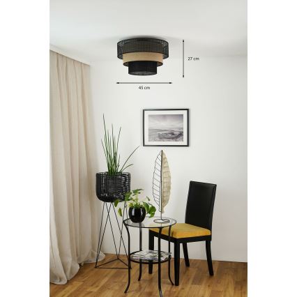 Brilagi - Plafonjera DAKOTA LUNETA 1xE27/15W/230V pr. 45 cm crno/bež