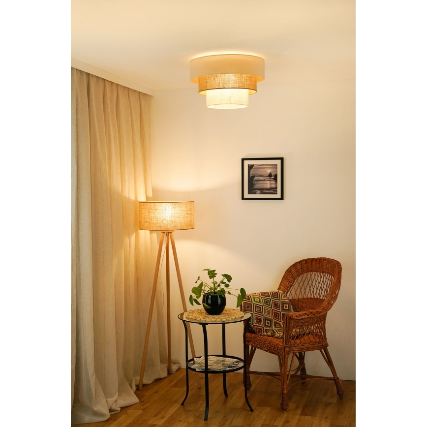Brilagi - Plafonjera DENVER LUNETA 1xE27/15W/230V pr. 45 cm bež/braon/kremasta