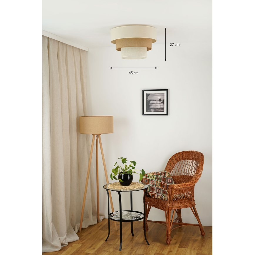 Brilagi - Plafonjera DENVER LUNETA 1xE27/15W/230V pr. 45 cm bež/braon/kremasta