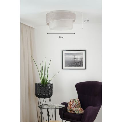 Brilagi - Plafonjera DOVER SHINE 1xE27/15W/230V pr. 50 cm sivo/kremasta