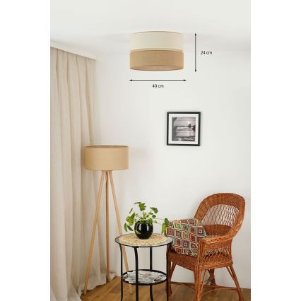 Brilagi - Plafonjera ROYAL YUTE 1xE27/15W/230V pr. 40 cm bež/kremasta