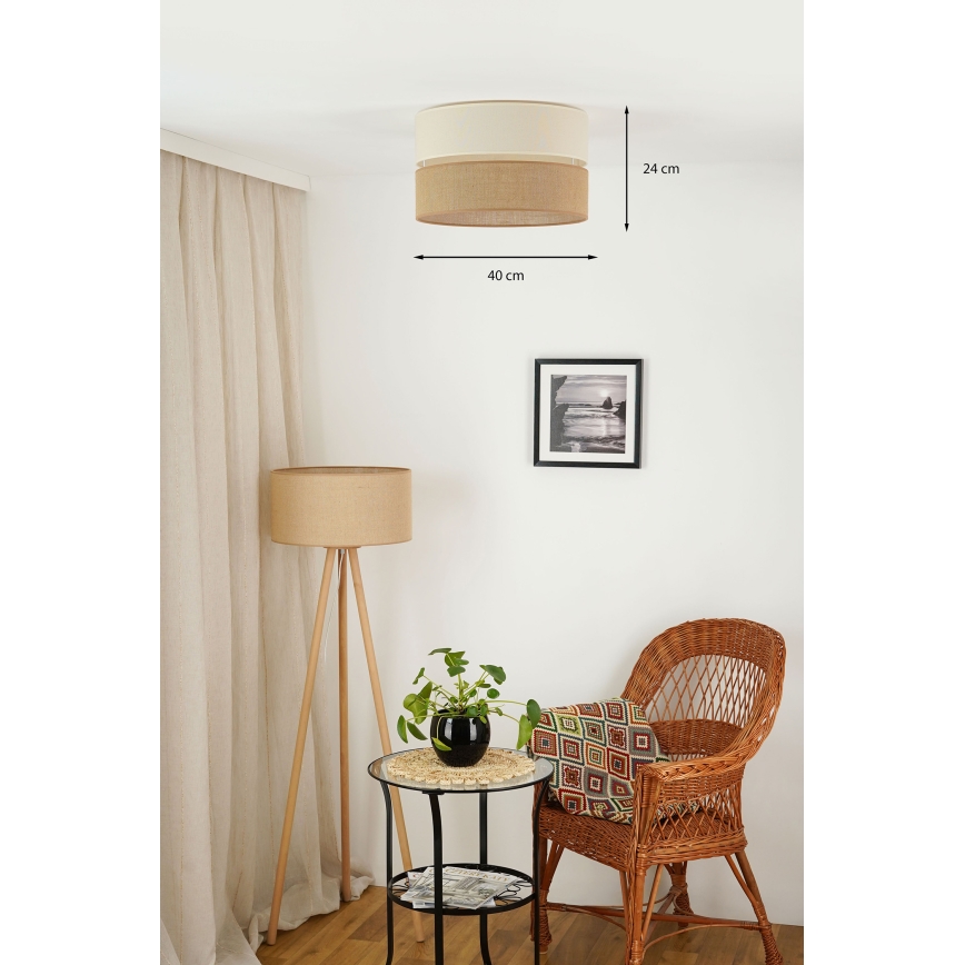 Brilagi - Plafonjera ROYAL YUTE 1xE27/15W/230V pr. 40 cm bež/kremasta