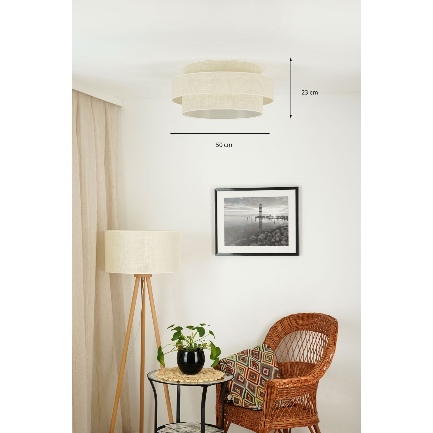 Brilagi - Plafonjera SPACE YUTE LED/12W/230V pr. 50 cm kremasta