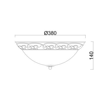 Brilagi - Plafonska svetiljka ARIADNA 3xE27/60W/230V zlatna/krem/patina