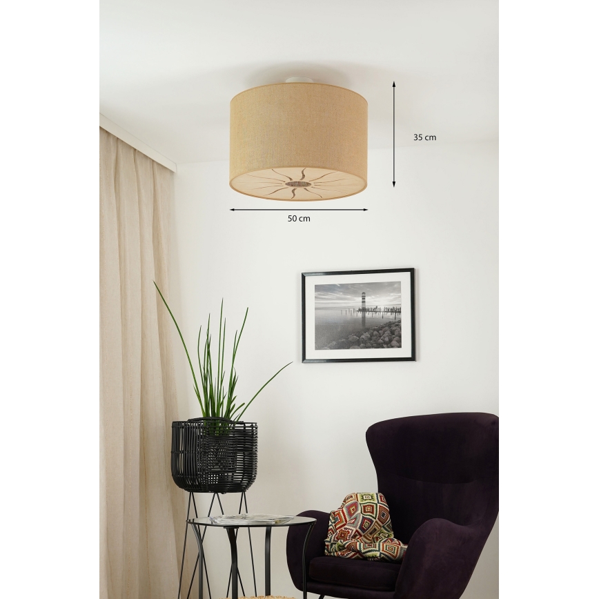 Brilagi - Plafonski luster COUNTRY ROLLER 1xE27/15W/230V prečnik 50 cm bež