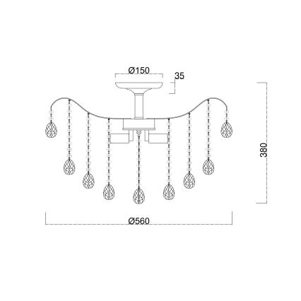 Brilagi - Plafonski luster CRYSTAL 6xE14/60W/230V, sjajni hrom