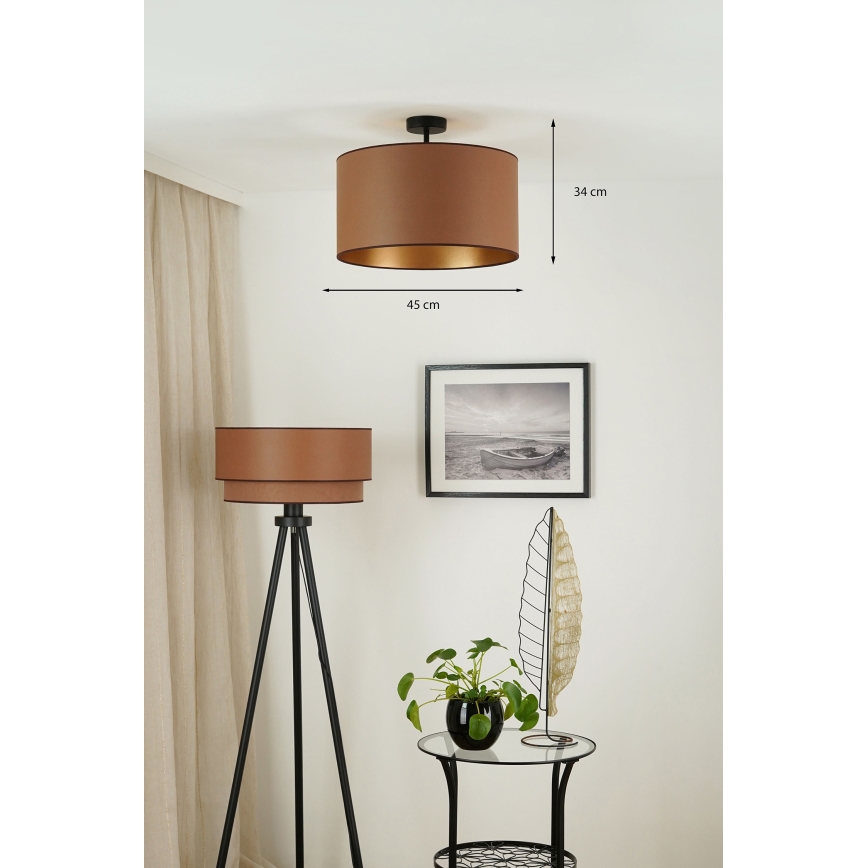 Brilagi - Plafonski luster OREGON ROLLER VEGE 1xE27/15W/230V prečnik 45 cm braon