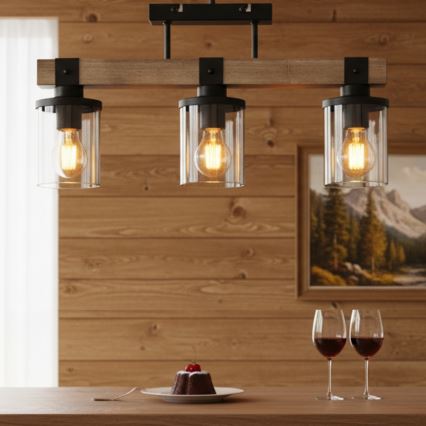 Brilagi - Plafonski luster VISTA 3xE27/60W/230V hrast