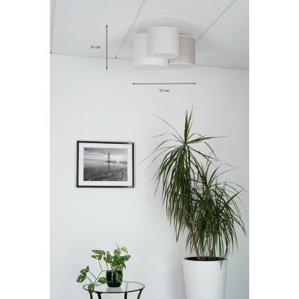 Brilagi - Plafonsko svetlo SNAKE 3xE27/15W/230V 50x57 cm siva/krem
