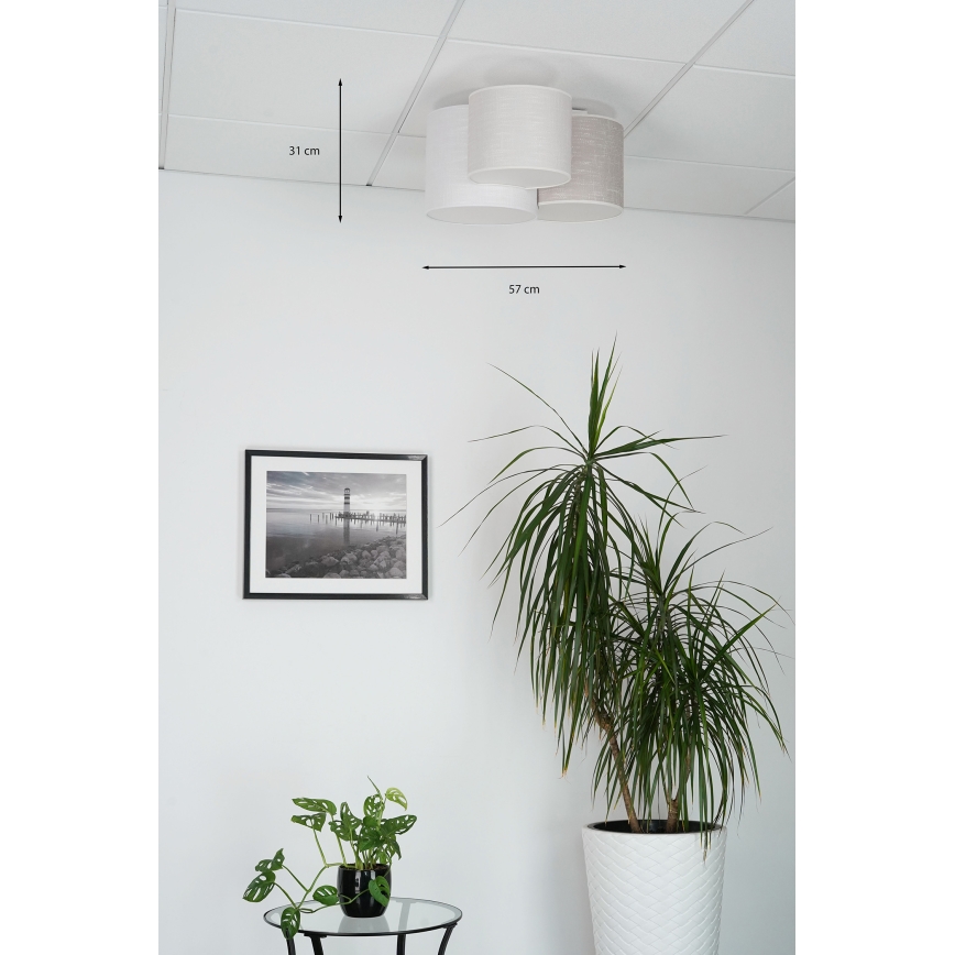 Brilagi - Plafonsko svetlo SNAKE 3xE27/15W/230V 50x57 cm siva/krem