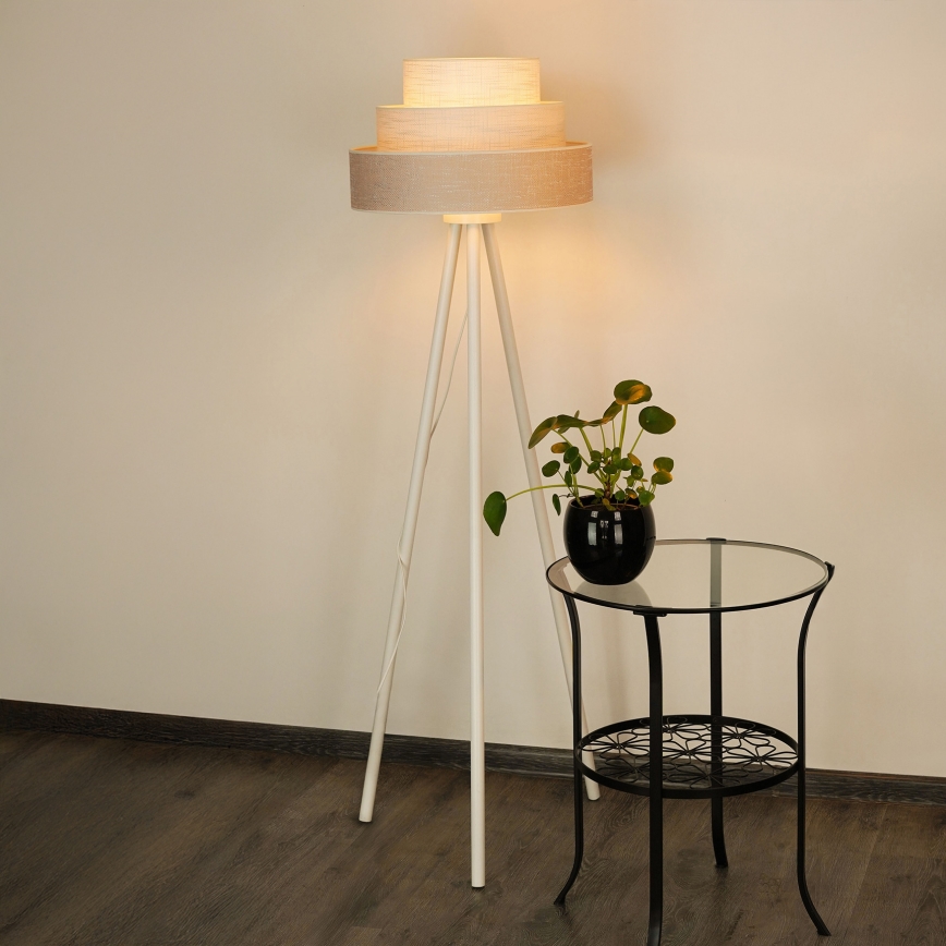 Brilagi - Podna lampa ALASKA LUNETA 1xE27/15W/230V sivo/kremasta