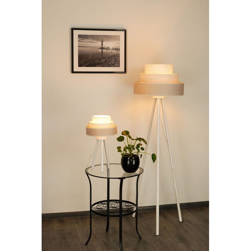 Brilagi - Podna lampa ALASKA LUNETA 1xE27/15W/230V sivo/kremasta