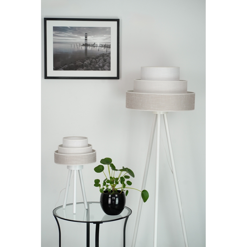 Brilagi - Podna lampa ALASKA LUNETA 1xE27/15W/230V sivo/kremasta
