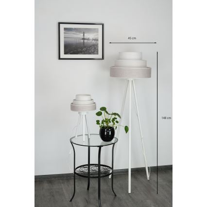 Brilagi - Podna lampa ALASKA LUNETA 1xE27/15W/230V sivo/kremasta
