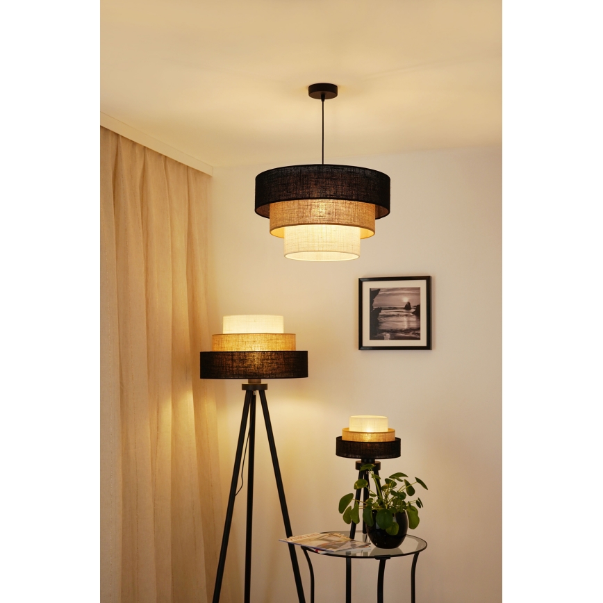 Brilagi - Podna lampa ASPEN LUNETA 1xE27/15W/230V crna/bež/krem