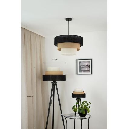 Brilagi - Podna lampa ASPEN LUNETA 1xE27/15W/230V crna/bež/krem