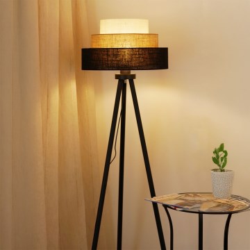 Brilagi - Podna lampa ASPEN LUNETA 1xE27/15W/230V crno/bež/kremasta