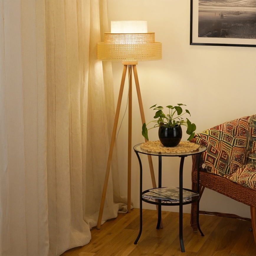 Brilagi - Podna lampa CEDAR LUNETA 1xE27/15W/230V bež/braon/kremasta