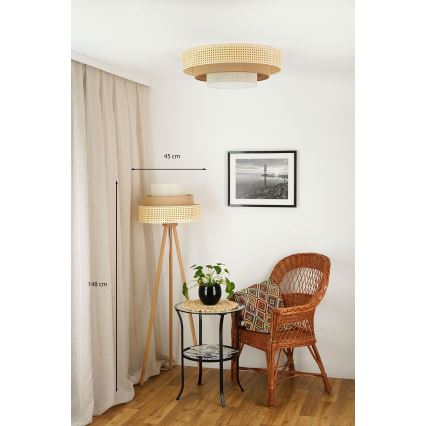 Brilagi - Podna lampa CEDAR LUNETA 1xE27/15W/230V bež/braon/kremasta