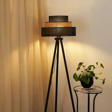 Brilagi - Podna lampa DAKOTA LUNETA 1xE27/15W/230V crno/bež