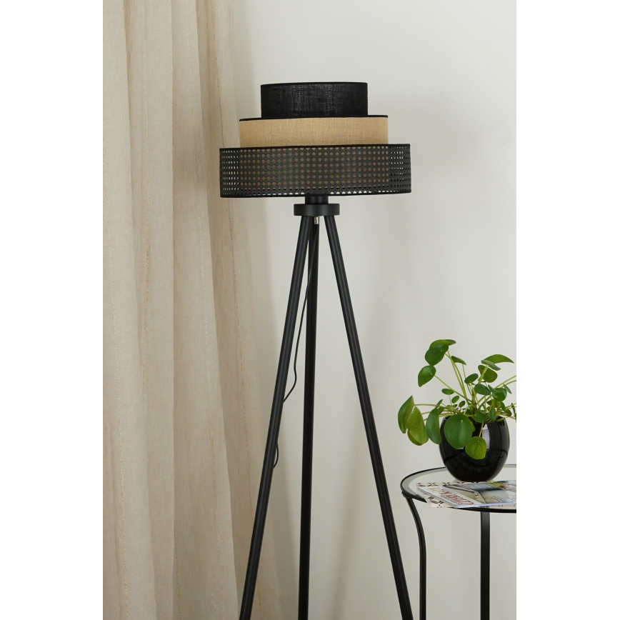 Brilagi - Podna lampa DAKOTA LUNETA 1xE27/15W/230V crno/bež