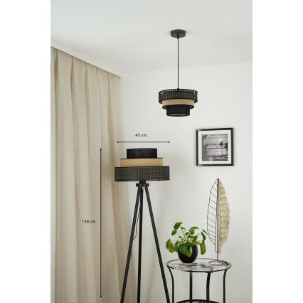 Brilagi - Podna lampa DAKOTA LUNETA 1xE27/15W/230V crno/bež