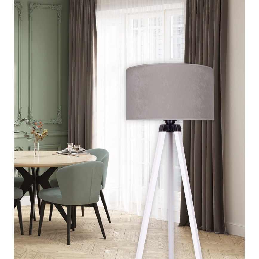 Brilagi - Podna lampa VELVET 1xE27/60W/230V bela/sivo